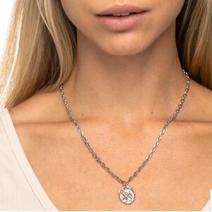 JACLYN ROXANNE The Mother Mary Coin Necklace Silver Rhodium Jaclyn Hill